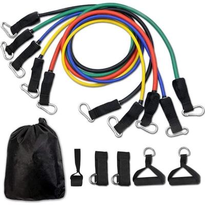 Widerstandsband Set 11, Fitness-Kit Elastische Bänder mit Türanker/Griffen/Knöchelgurt, Tragbare Bänder für Yoga Pil