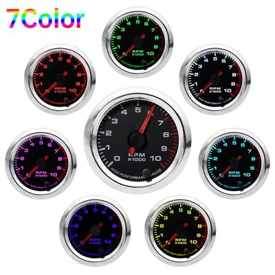 PSI Boost/PRM/Wassertemperatur/Öltemperatur/Ölpresse/Spannung/Luft-Kraftstoff-Verhältnis/EGT 2"52mm Automessgerät 7-Farben-LCD-Digitalinstrumenten-Kit-Halterung