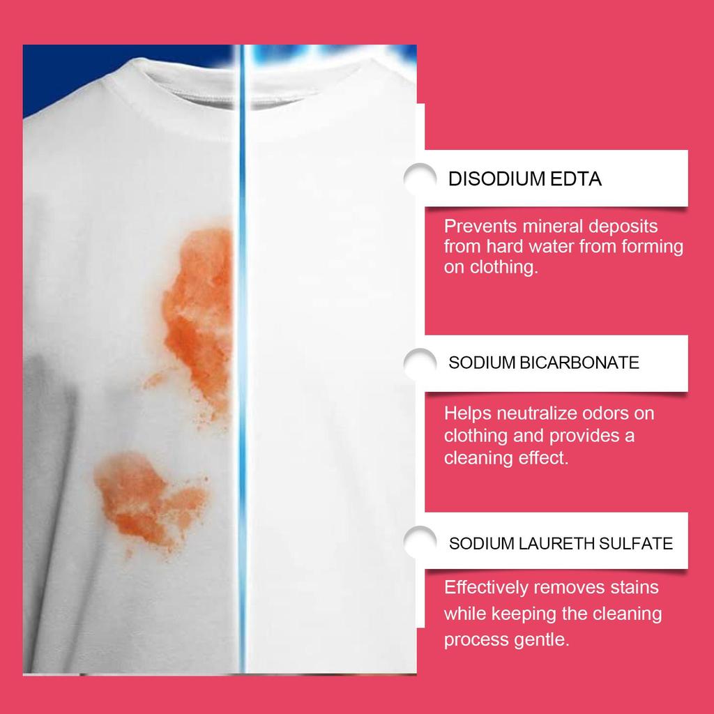 Tvättfläckborttagningstussar rengör skonsamt envisa fläckar, fett och mögel, och skyddar färg och doft.