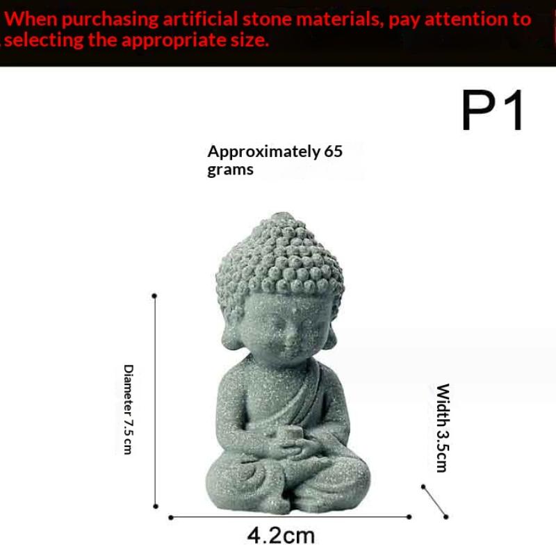 Chinese Style Buddha Statue Cute Little Monk Figurines Fish Tank Moss Landscaping Zen Oriental Aesthetic Garden Decoration