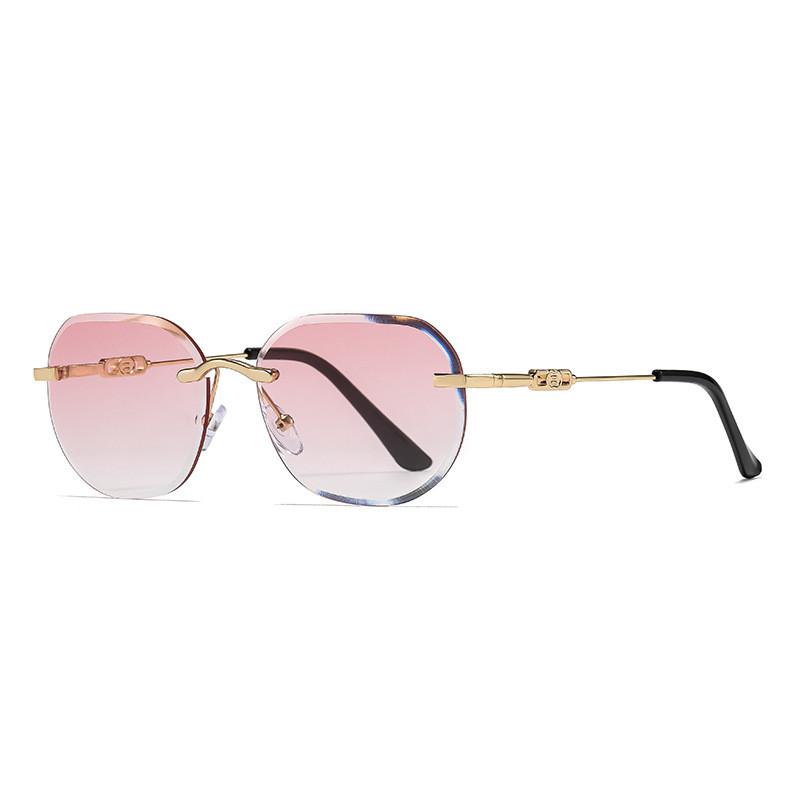 Fashion Metal Frameless Square Sunglasses With Uv400 For Outdoor Activities