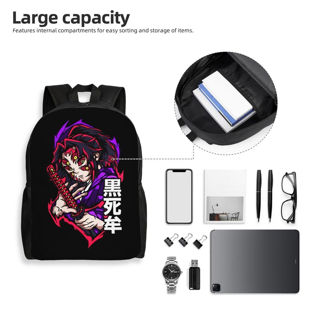 Demon Slayers Backpack for Women Men Waterproof College School Kokushibo Bag Printing Bookbag