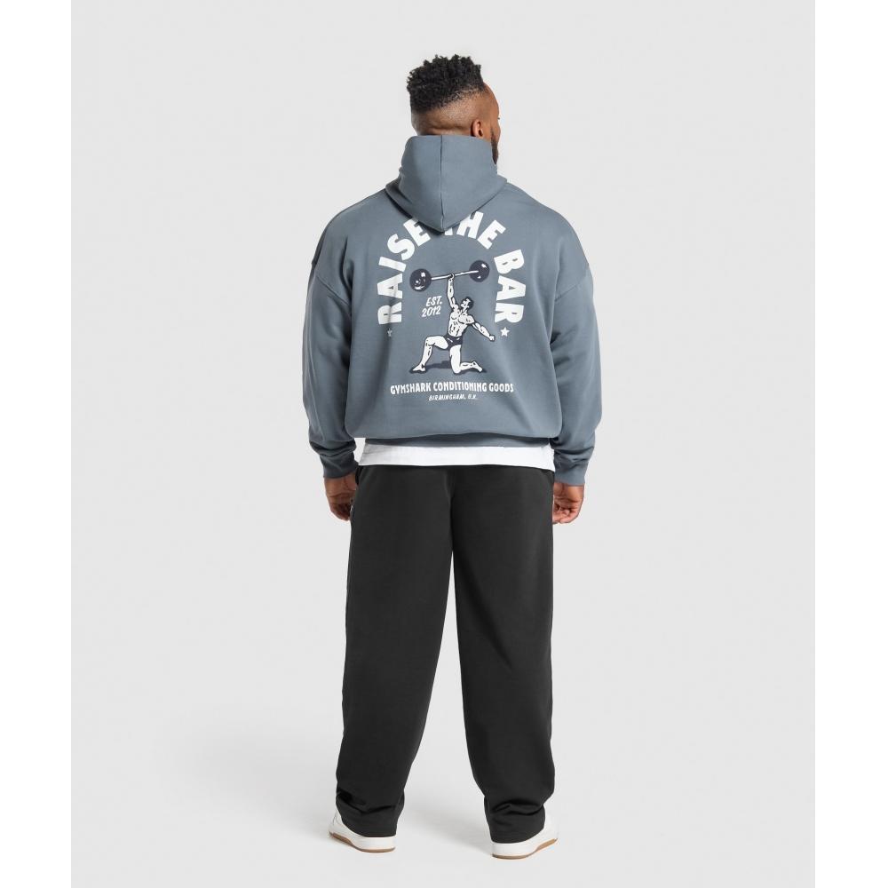 Gymshark Mikina s kapucí Raise The Bar Iron Blue A4a7c Uctm