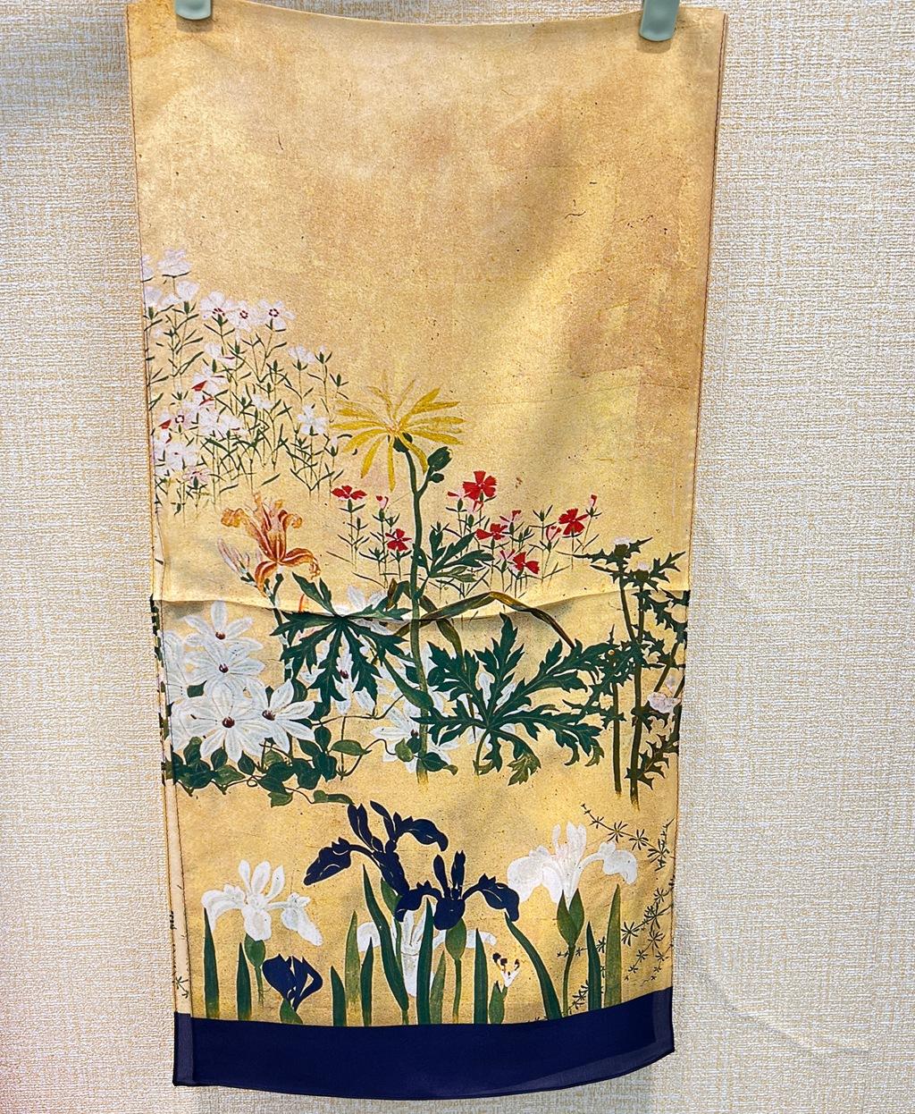 

Mulberry Silk Silk Scarf Spring, Summer And Autumn With Shirt Versatile Emma Yellow Double Wrinkle Long Streamer Women 140CM