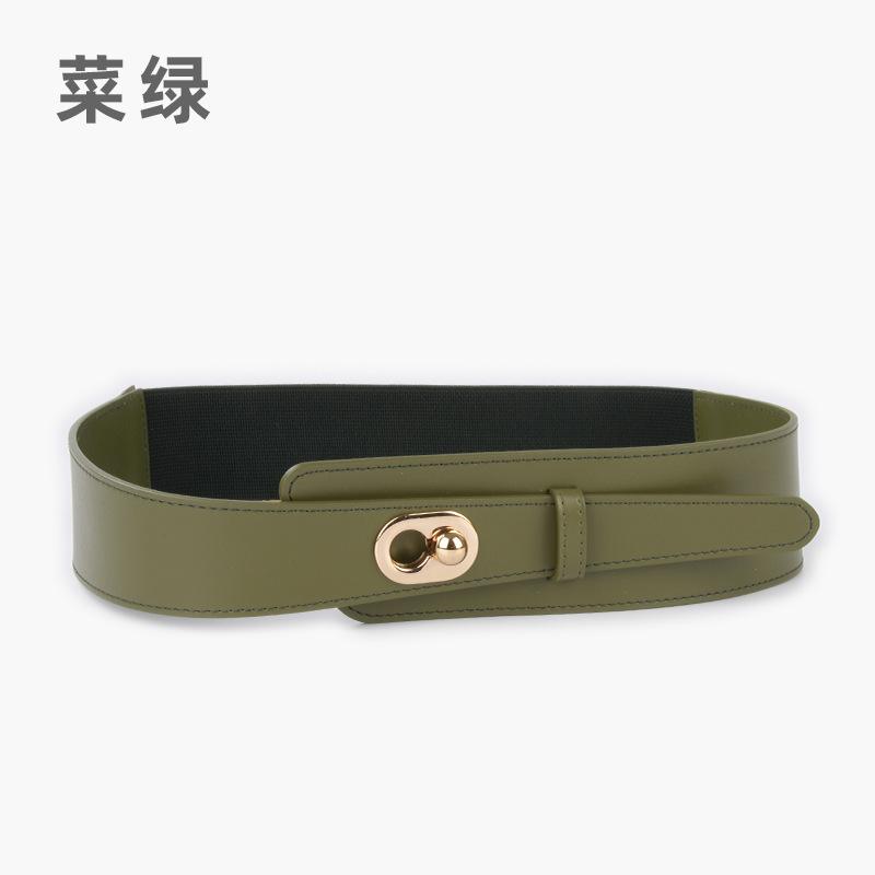 Women'S Elastic Belt With Dress, Suit Temperament Waist Seal, Women'S Elastic Belt, Leather Belt.