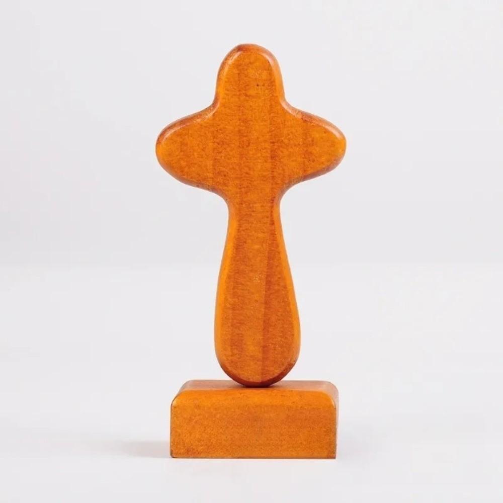 Magnetic Base Crosses Figurine Portable Crucifix Sculpture Wood Cross Statue  Living Room