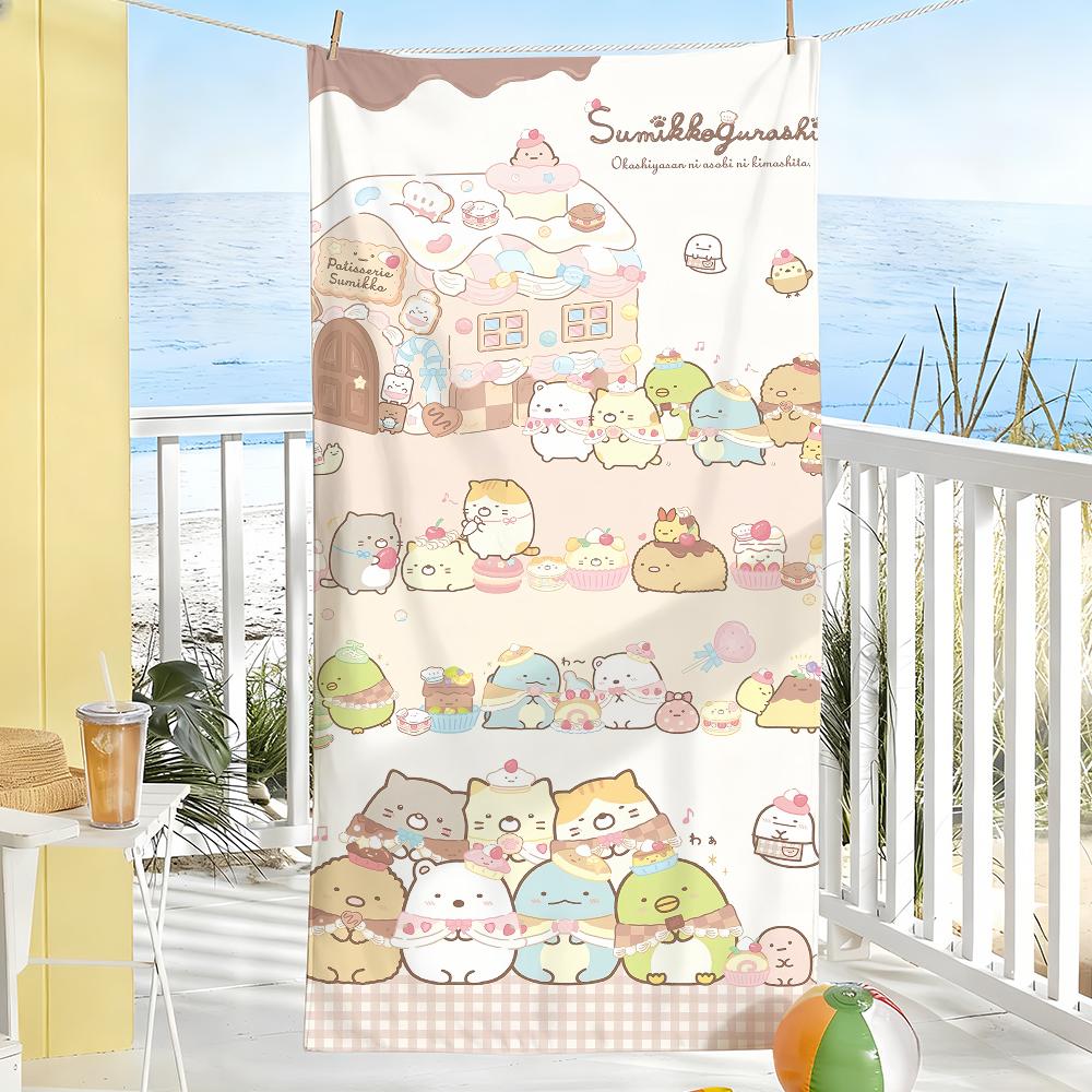 

Cartoon S-Sumikko G-Gurashi Cute Towel Soft Pool Gift For Travel Gym Shower Camping Quick Dry Sports Large Beach Towels W40*H60(CM)