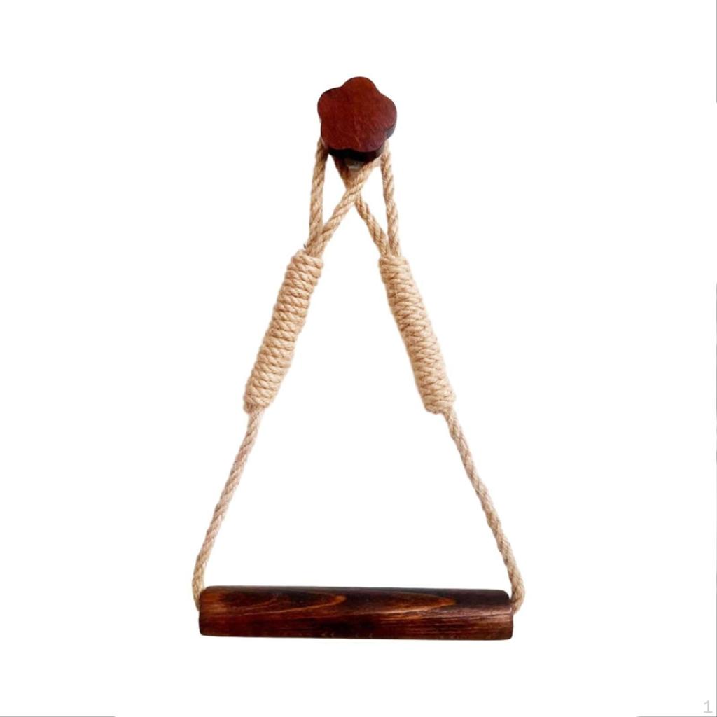 Rope Toilet Papers Holder Handmade Rustic Roll Hanger for Restroom Walnut Round PIECE