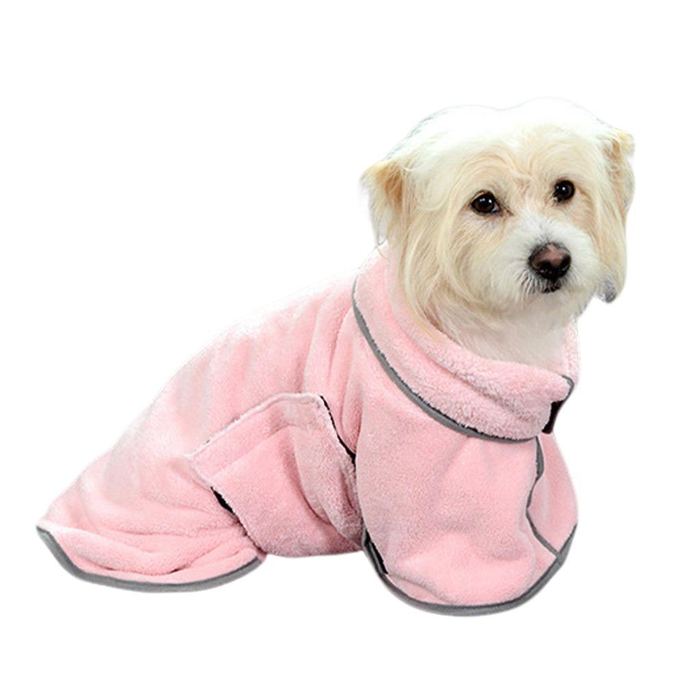 Absorbent Pet Bath Towels Quick-drying Dog Towel Cute Dog Bathrobe  Cat XS розовый