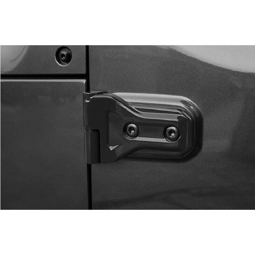For Jeep Wrangler JL 18-2024 Glossy Black Exterior Car Door Hinge Cover 8PCS