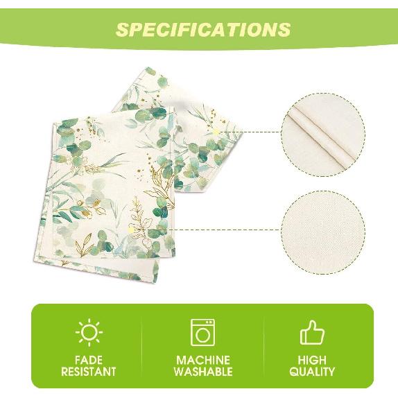 Artoid Mode Beige Greenery Eucalyptus Summer Table Runner, Spring Seasonal Anniversary Holiday Kitchen Dining Table Decoration for Indoor Outdoor
