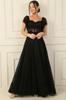 Madonna Collar Handkerchief Sleeves Underwire Belly Transparent Lined Beaded Embroidered Liz Lace Long Dress