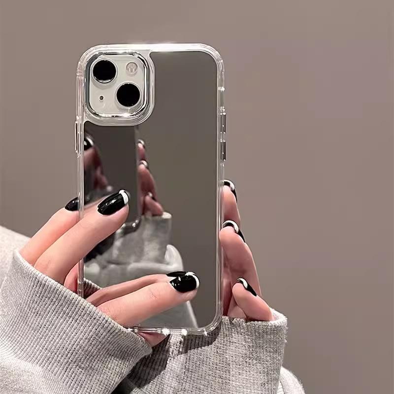 Applicable To Iphone14 Mirror Mobile Phone Case 15pro Makeup Mirror 7G/XSMAX Silicone All-inclusive Protective Case SE