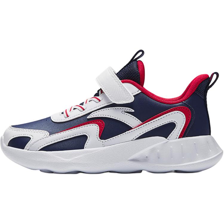 Anta Kids Synthetic Leather Simple Versatile Non-Slip Low-Top Running Shoes Kids sneaker White Blue A312345568I-5