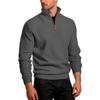 Men's Twill Jacquard Ribbed Half Zip Sweatshirt, Long Sleeve Stand Collar Sport Casual Trendy Pullover Hoodie for Autumn Winter
