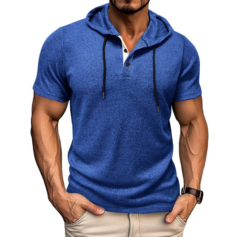 

Summer Men s Short Sleeve T-Shirt Men s Hoodie American Style Henley Shirt Mature Shirt S