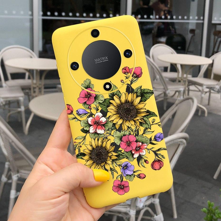For Honor X9a Fashion Feather Cloud Pattern Phone Case For Honor X9a 5G X 9a ROM-NX1 Candy Color Soft Silicone TPU Back Cover