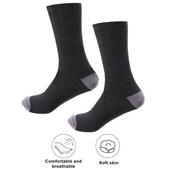 1 Pair Heated Sock 3 Temperature Adjustable Quick Heating USB Rechargeable Battery Powered Stretch Thickened Electric Heating Stocking Leg