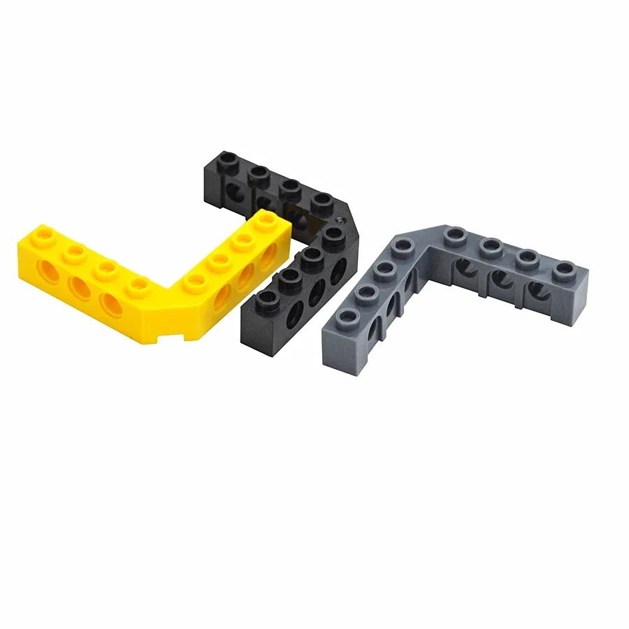 4Pcs MOC Technical Thick Buildings Blocks 5 x 5 Right Angle L-shaped Holes Bricks Bulk GBC Toys For High-Tech Compatible 32555