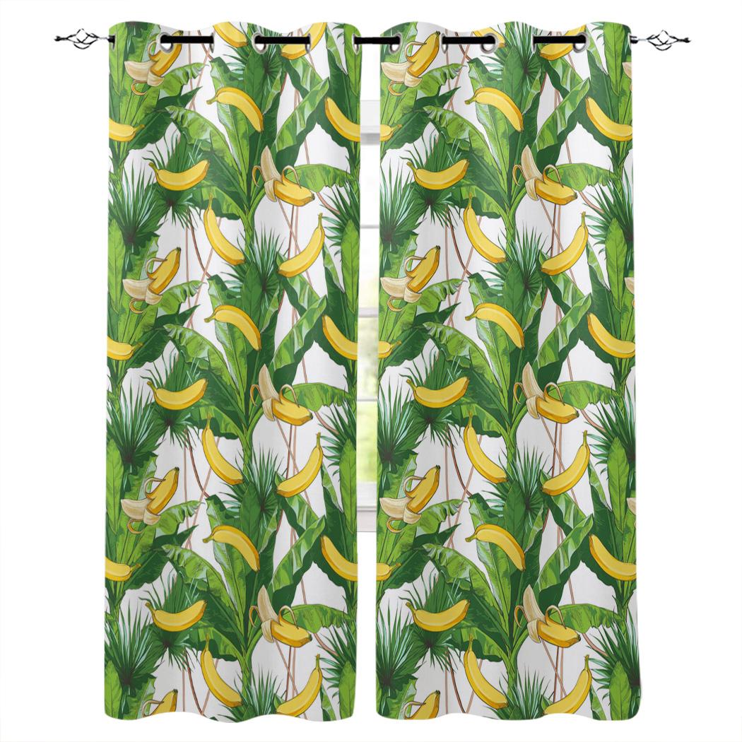 Банановые листья и бананы Домашний декор Оконные шторы Спальня Кухня Шторы Панельные — фото 13