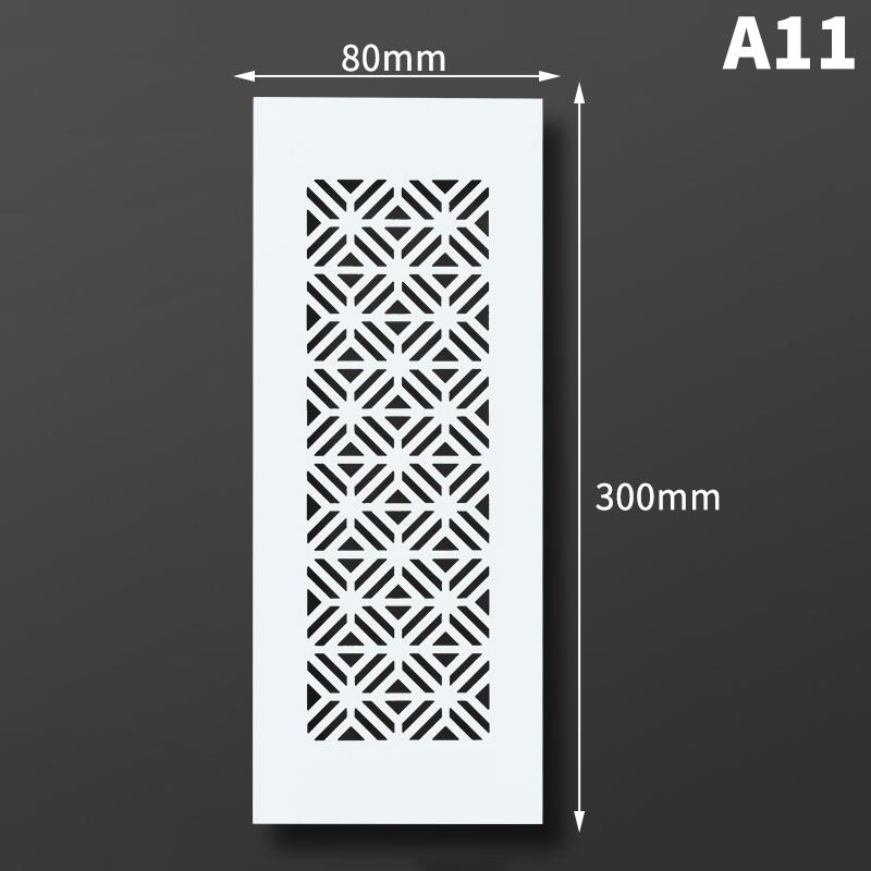 Aluminum Alloy Vents Cover Rectangle 50/80Mm Wide 300Mm Length Air Vent Decor Louver Breathable Mesh Ventilator Grille Cover