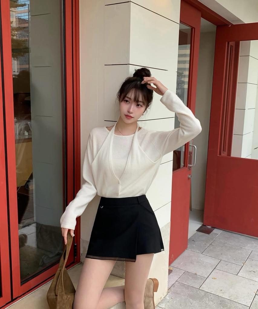 AHWE Halter Slit Knit_Ivory