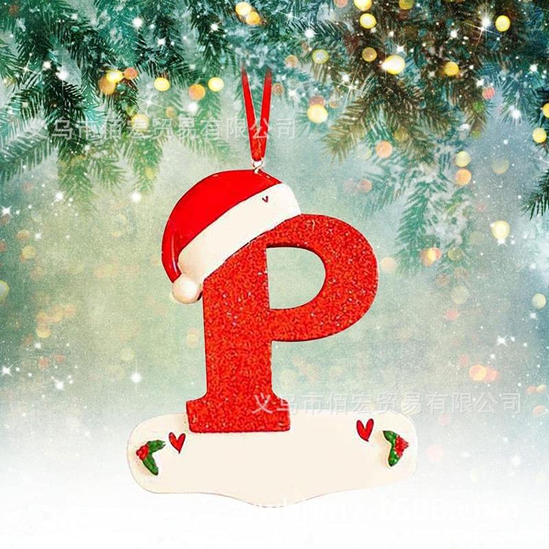 1pc Christmas Tree Decoration for Home 2025 Letter Pendant Pendant Xmas 2026 New Year Decor Ornament Noel supplies accessories