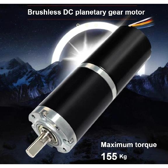 1pc PGM42-4260 brushless planetary DC gear motor 12V adjustable speed high-torque 24V Hall drive forward/reverse rotation motor