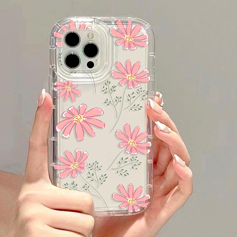 Soft TPU Flower Phone Case For iPhone 13 Fundas iPhone 11 14 15 12 Pro Max XR 7 8 Plus X Xs SE  13promax Transparent Covers