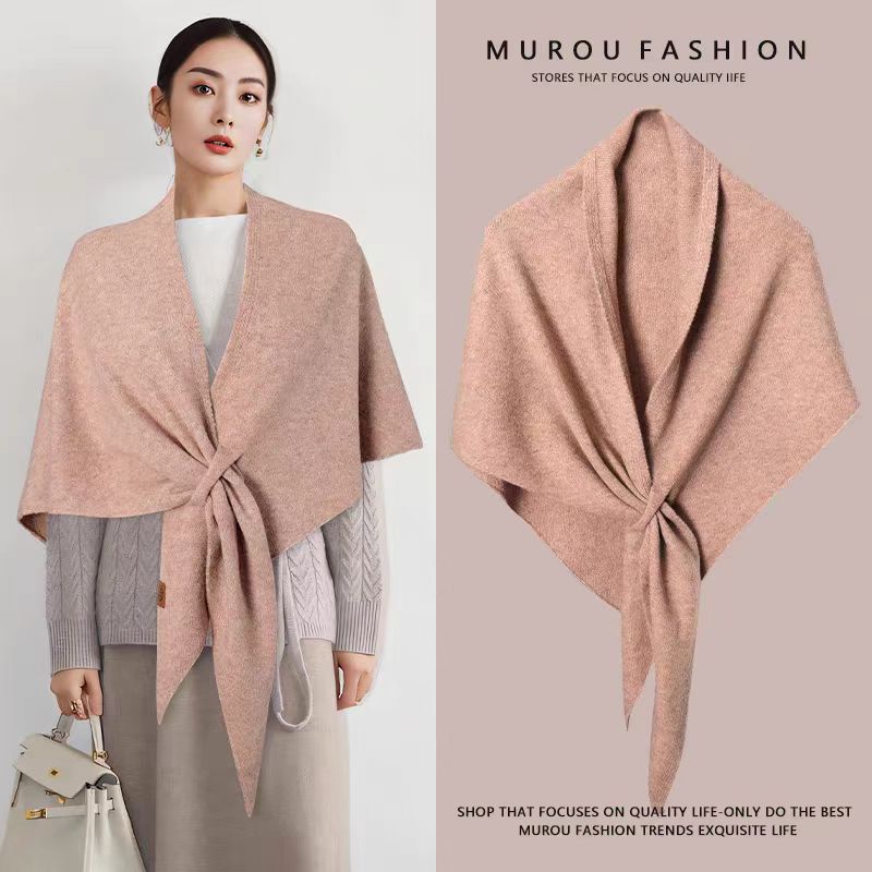 Damen Übergroßer Koreanisch Inspirierter Dreiecksschal & Cape - Elegant Einfarbig Winterliche Wärme, Weiche Wärme für Büro, Party