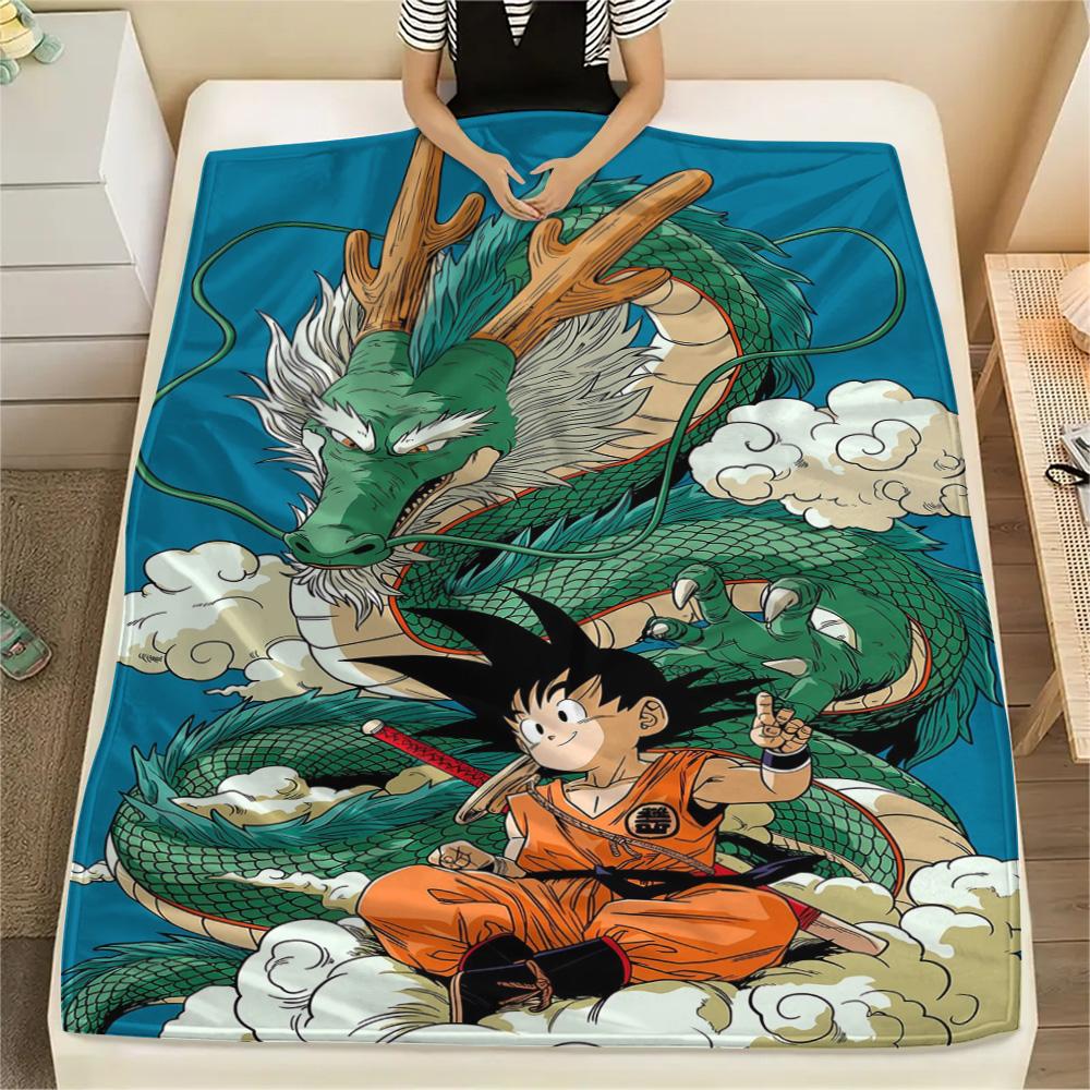 Goku Living Room Bedroom Universal Flannel Blanket, Warm Printed Blanket for Travel and Picnic Time.-TING