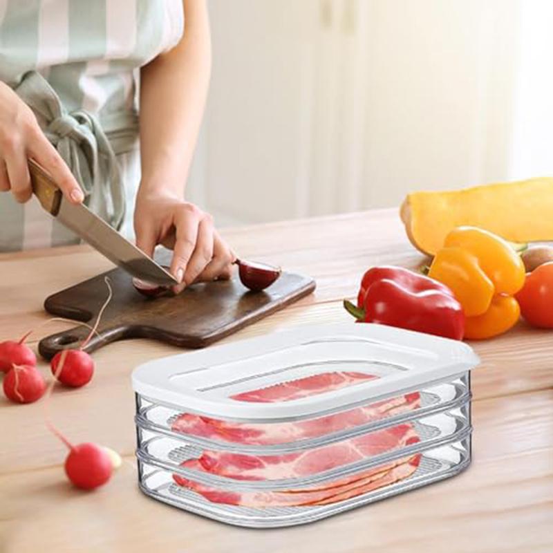 Food storage boxes, multi-layer sealed refrigerator storage boxes, freezer food storage boxes, kitchen storage gadgets