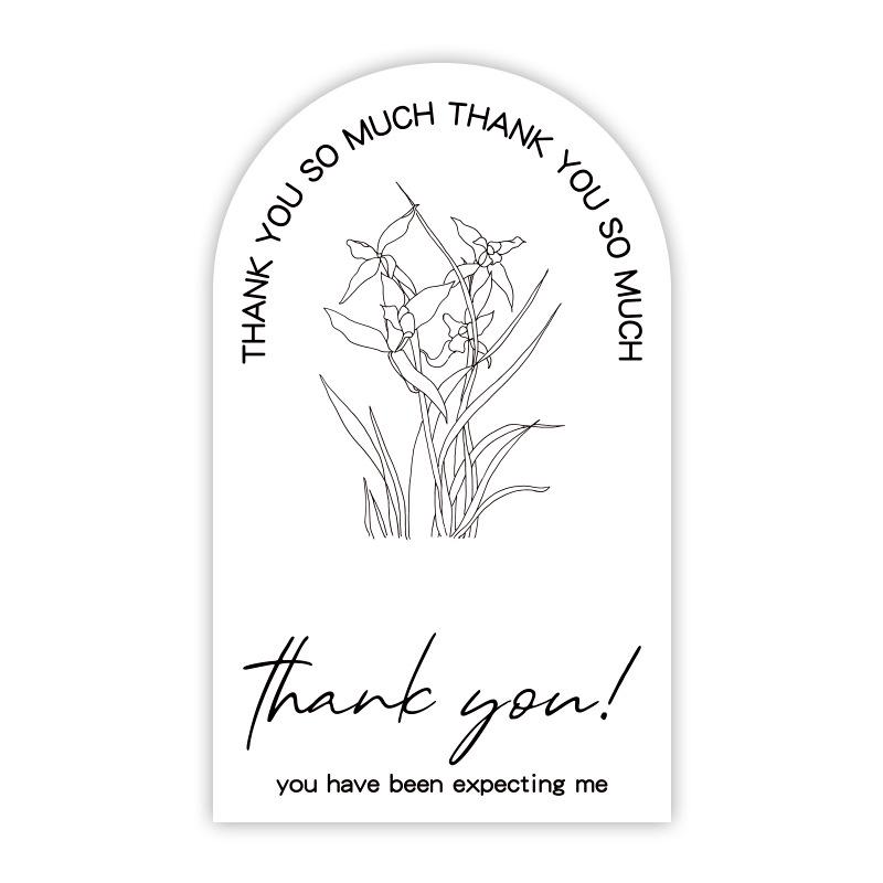 In-Stock Rectangular Thank You Stickers for Airplane Box Sealing, Gift Box Packaging, Decorative Coated Paper, Self-Adhesive.