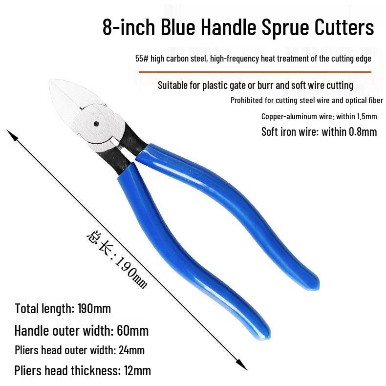 Industrial Pliers Set: 6" Cutting, 5" Diagonal, 8" Electrician's Pliers & Model Scissors
