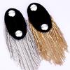 New Rhinestone Shoulder Tassel Epaulet Detachable Gold Brooch Long Chain Badge Clothing Accessories