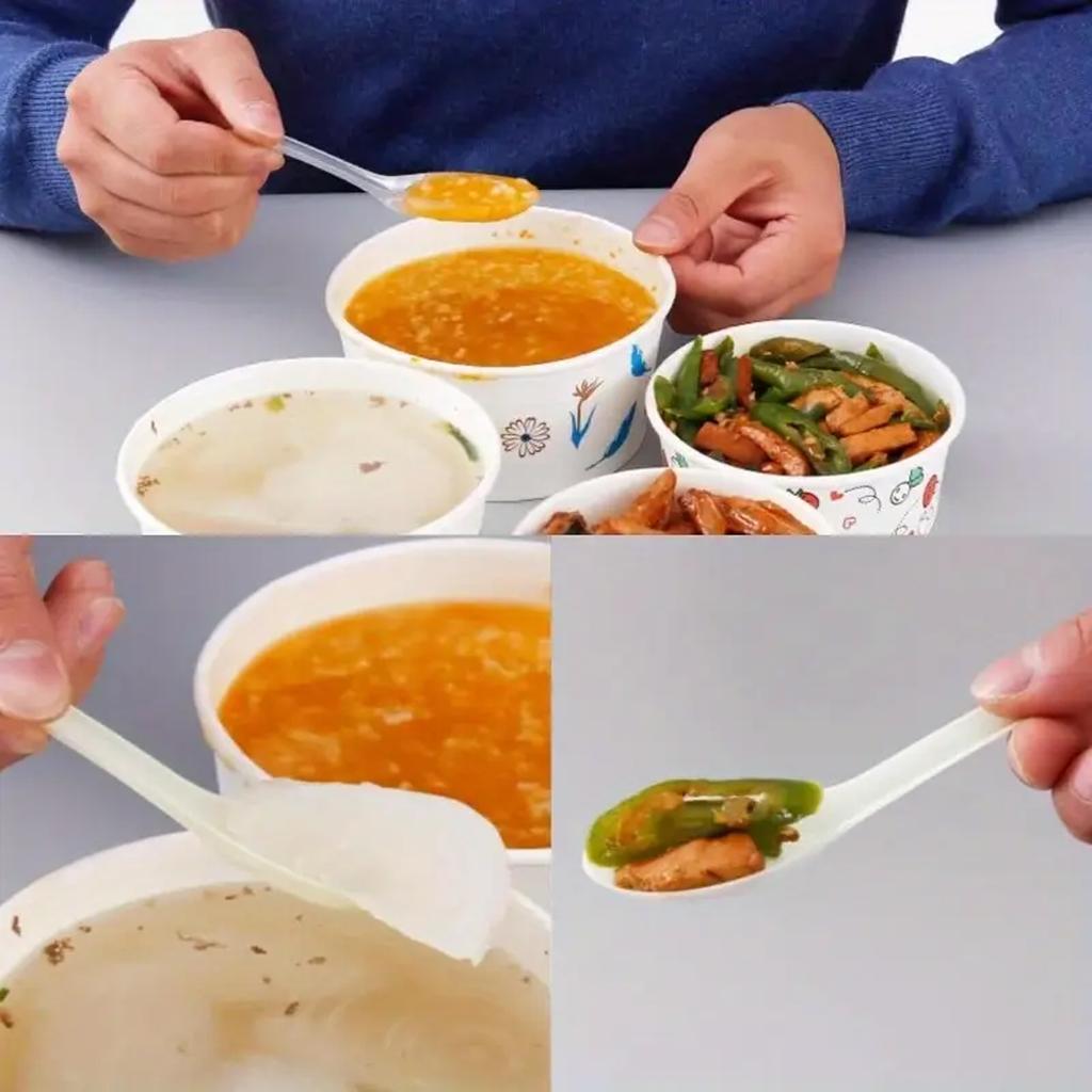 50/100/200PCS High-Quality Transparent Plastic Disposable Spoons Clean And Durable Tableware Suitable For Picnics And Daily Use