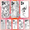 White Gothic Cyber Sigil Cross Phone Case For iPhone 16,15,14,13,12,11 Pro,Max,Plus,X,XS,Plus,SE,Mini Transparent Silicone Soft
