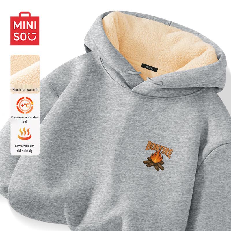 MINISO Men's Thickened Hooded Fleece Sweatshirt