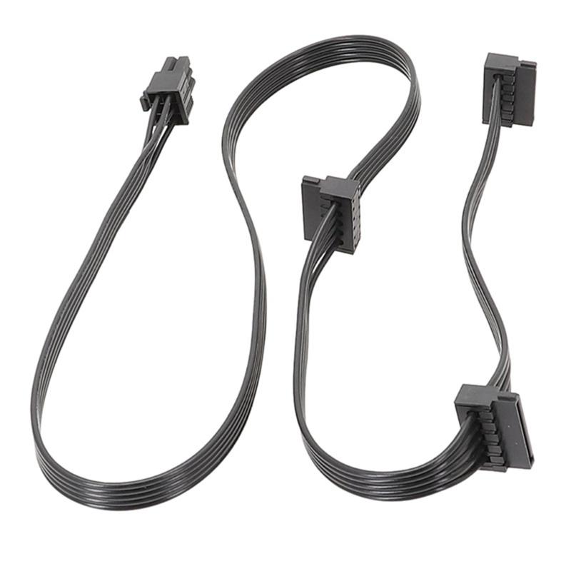 

Flexible and Durable 6Pin to SATAX3 Power Cable Perfect for Corsair RM RMX Modulars 15PinSATA Hard Drive Power Cord 1