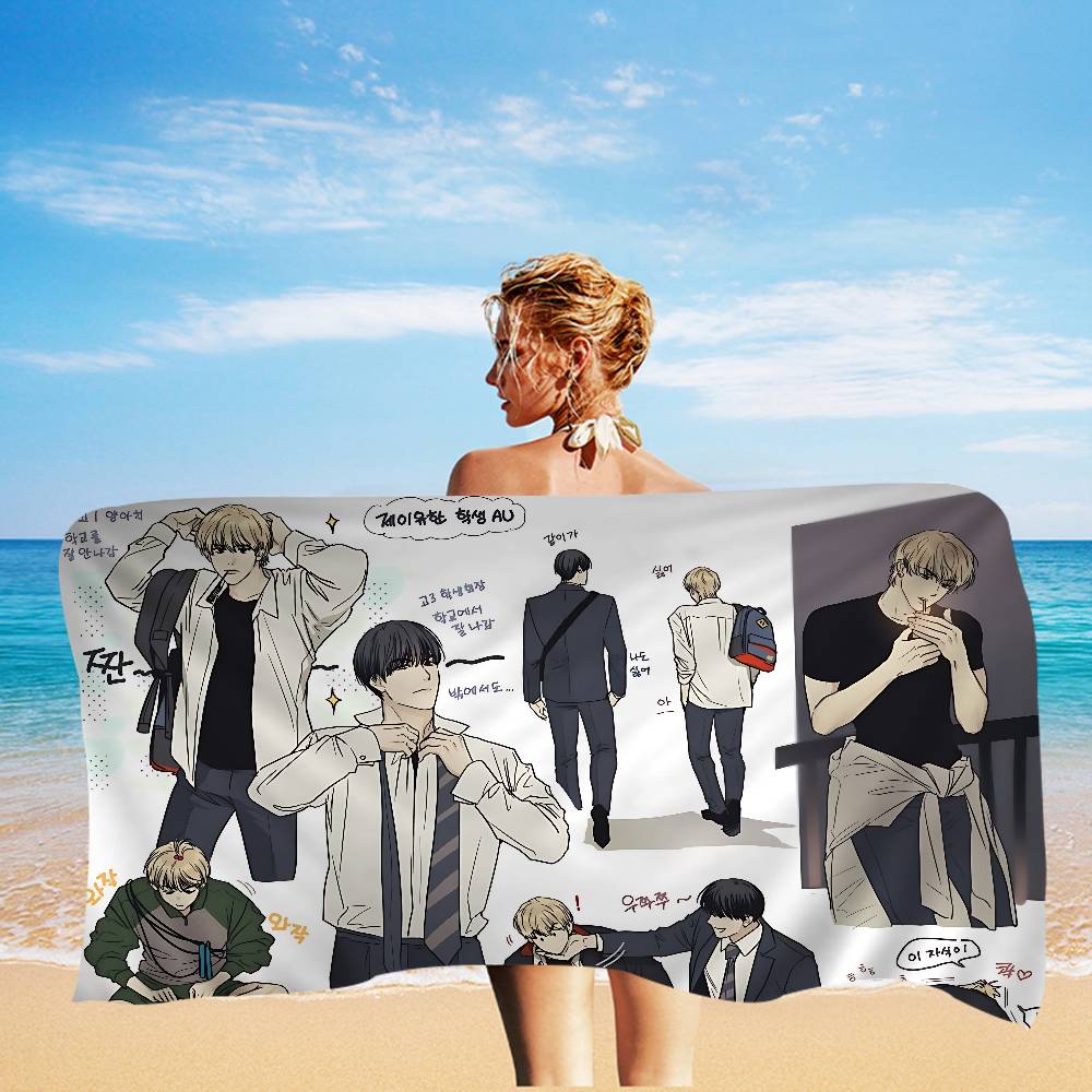 Bl Anime Vergeltung Strandtuch Bunte Handtücher für Mädchen Mikrofaser Schnelltrocknend Sandfrei Strand Yoga Spa Fitnessstudio Pool