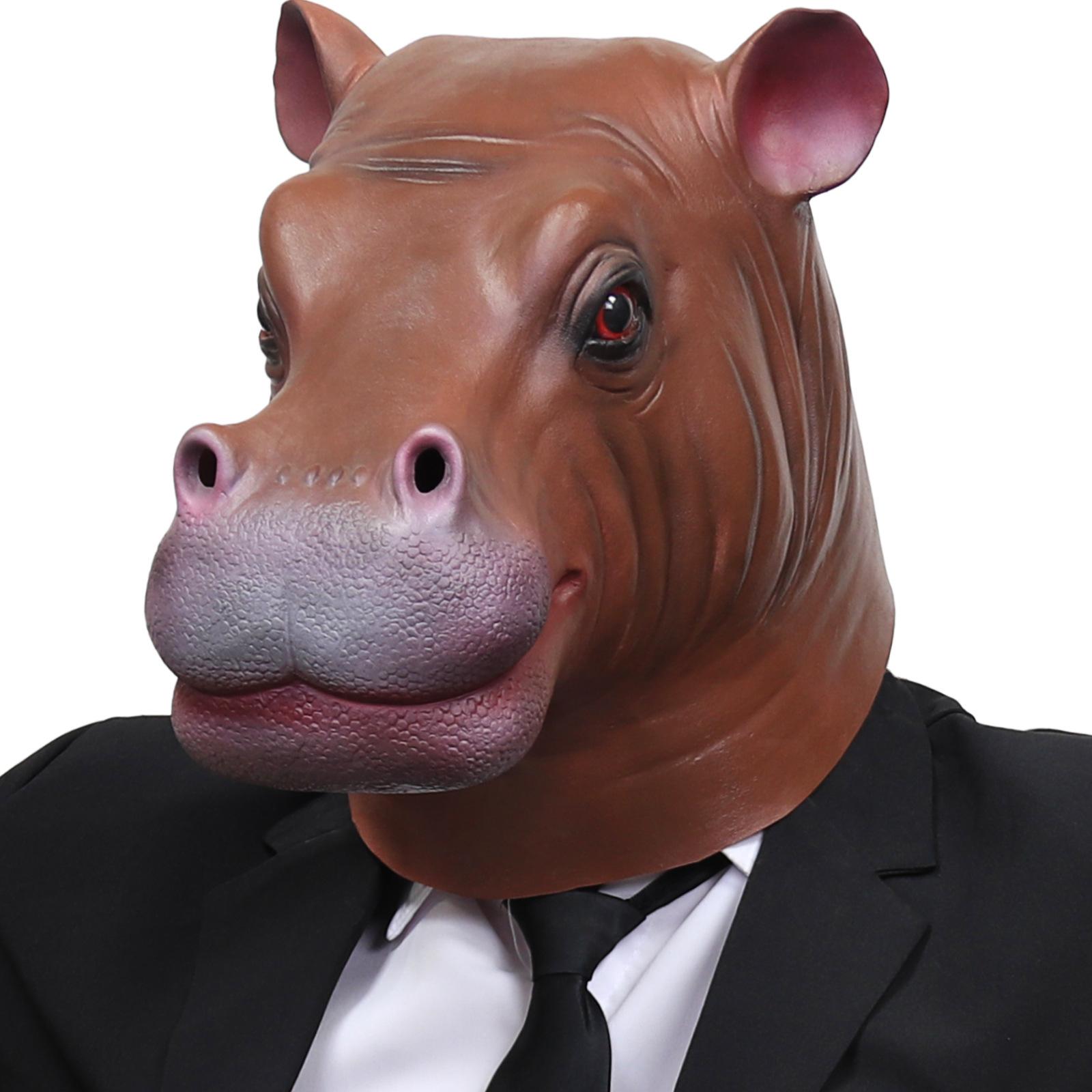 Halloween hippo mask headgear New silly hippo mask cos Funny Animal Masks for Pranks Hippo