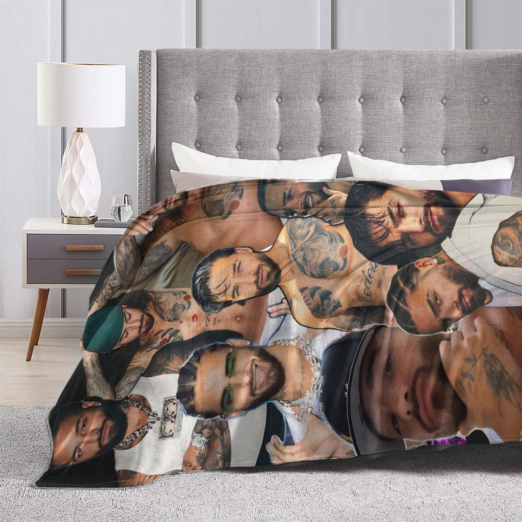 Maluma Colombian Singer Photo Collage Blankets Camping Flannel Throw Blanket For Bedroom Soft Warm Custom Quality Bedspread Gift