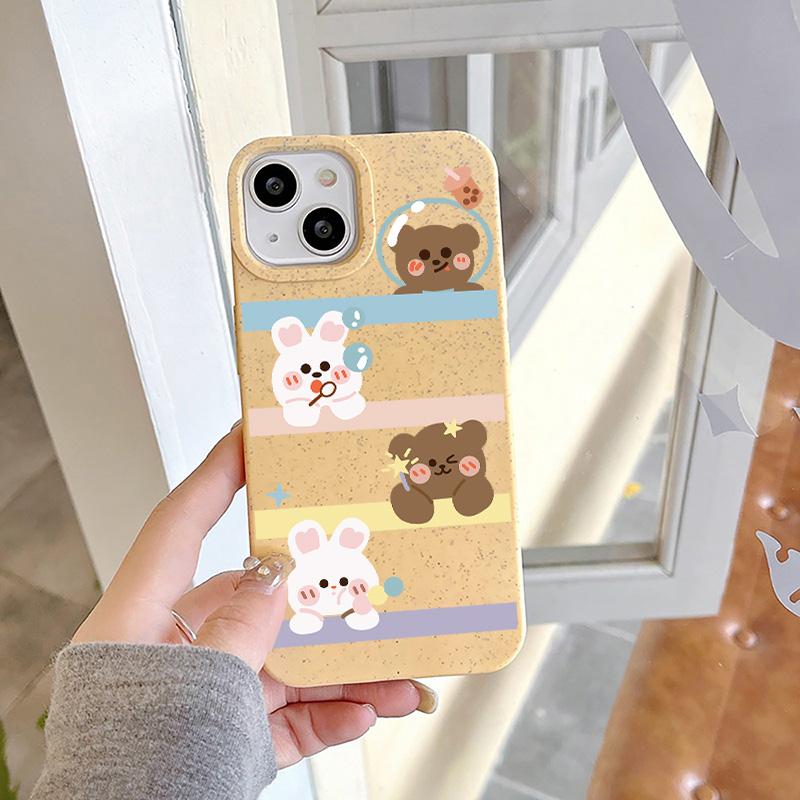 Phone Case for iPhone 16 15 14 13 12 11 Pro Max iPhone 11 13 16 15 14 12 X XS XR 6 7 8 SE iPhone 6 7 8 Plus Degradable Wheat Straw Case Cover