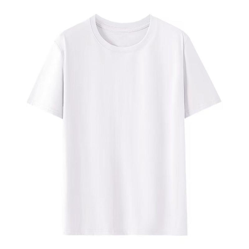 Pure cotton T-shirt women's round neck short-sleeved T-shirt logo advertising shirt group clothing trendy brand women's top solid color clothes