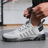 Men's Knit Weave Sports Shoes Breathable Mesh Sneakers Fashion Casual Running Shoes Lightweight Non-Slip Outdoor Walking Shoes