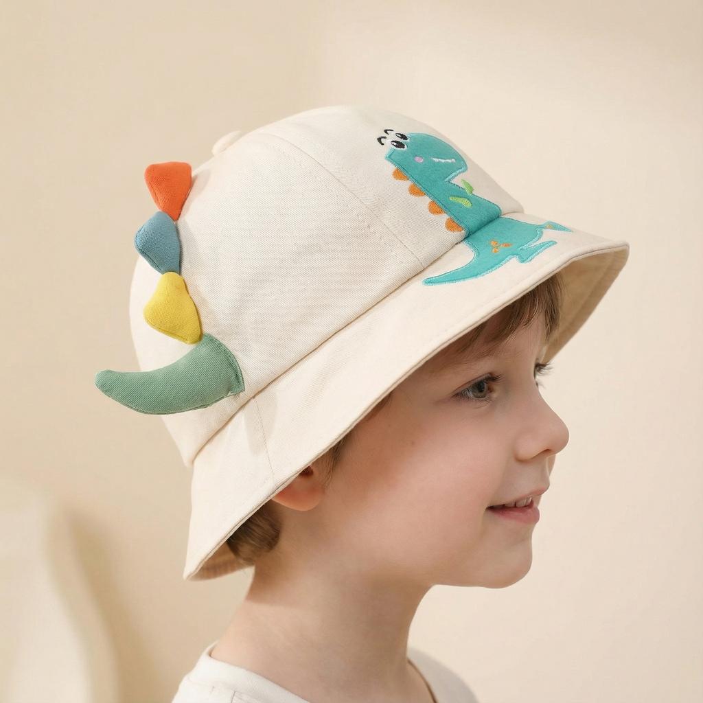 Cute and Adorable Little Girl Sun Hat - Dinosaur Style Children's Fisherman Hat - New Style for Summer and Spring - Boys' Sun Protection Hat