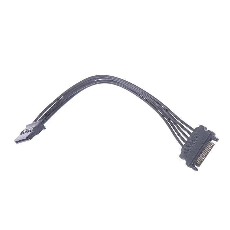 Sata til 15 pins hann-til-hunn strømforlengelseskabel HDD Ssd Sata strømkabel 20 cm