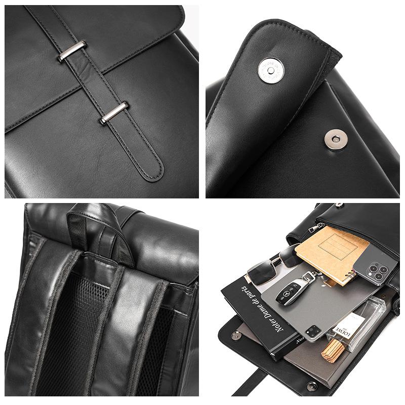 Men'S Backpack Simple Retro Trendy Brand Men'S Bag College Student Schoolbag Computer Backpack Short-Distance Luggage Bag