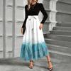 Women's Floral Print High Waist Fashionable And Elegant Dress