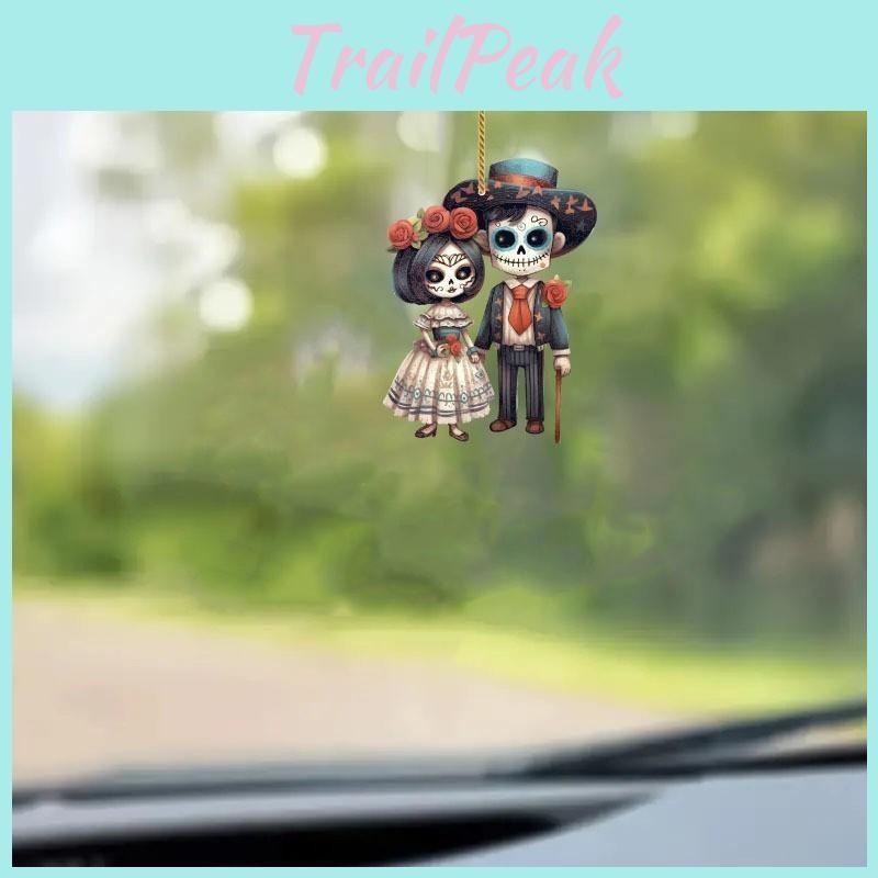 Pendant Halloween Skeleton Acrylic Car Accessory Fun Design Interior Vehicle